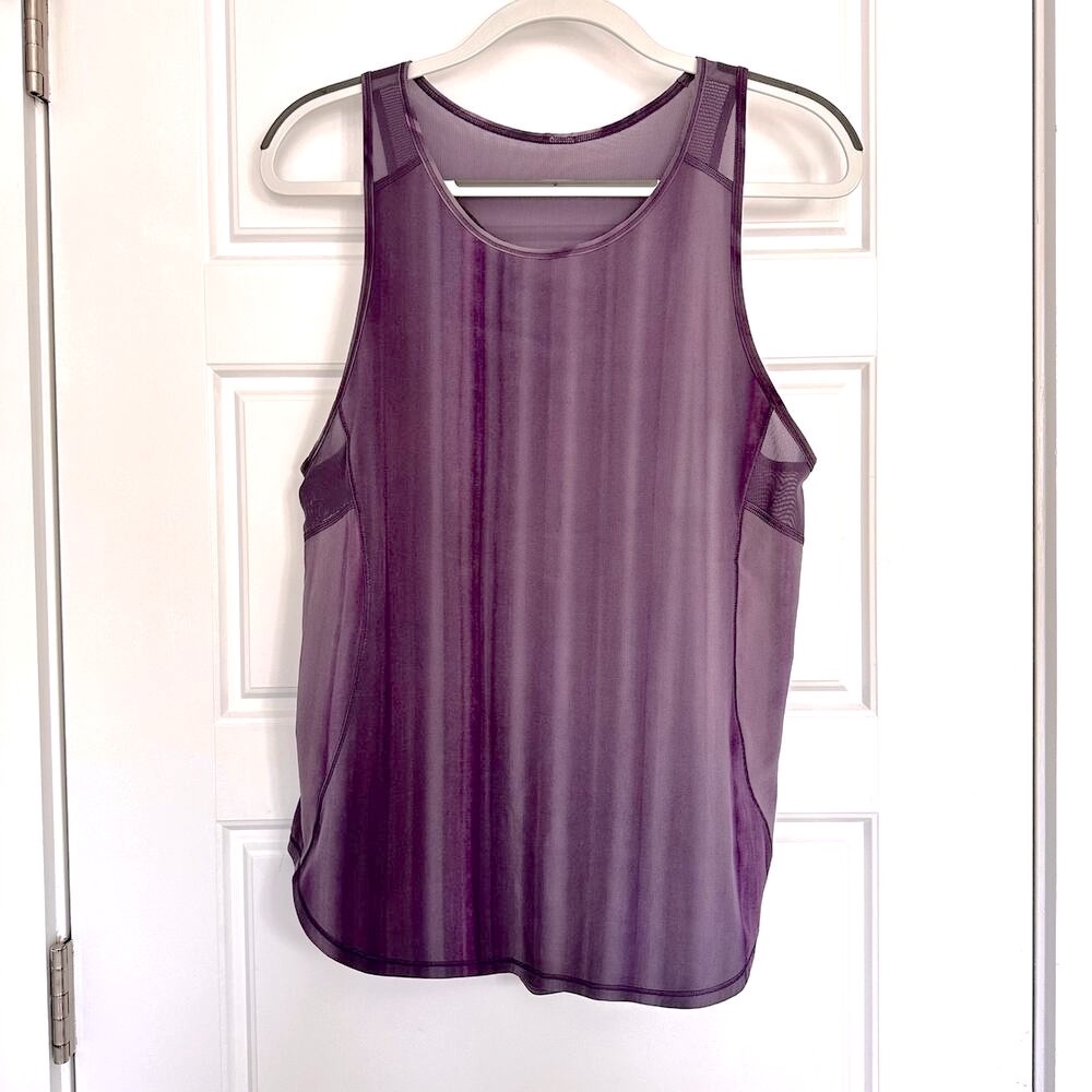 Lululemon Sculpt Tank Top Brushed Spray Dye White Purple Ink | Size 8 - Picture 5 of 7